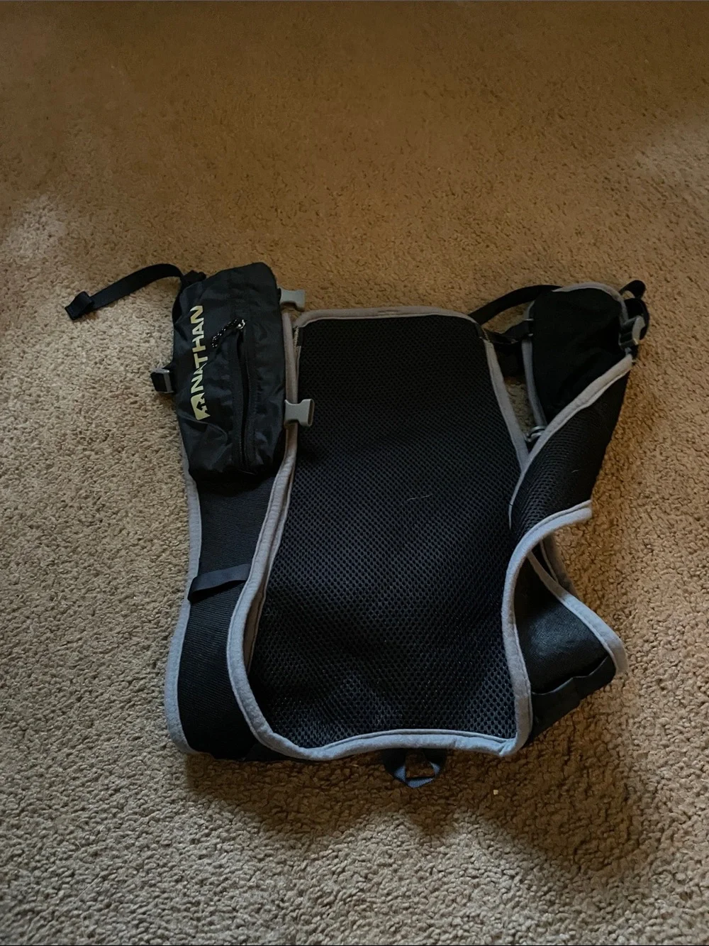 Natan Black Backpack with Reflective Gray Trim